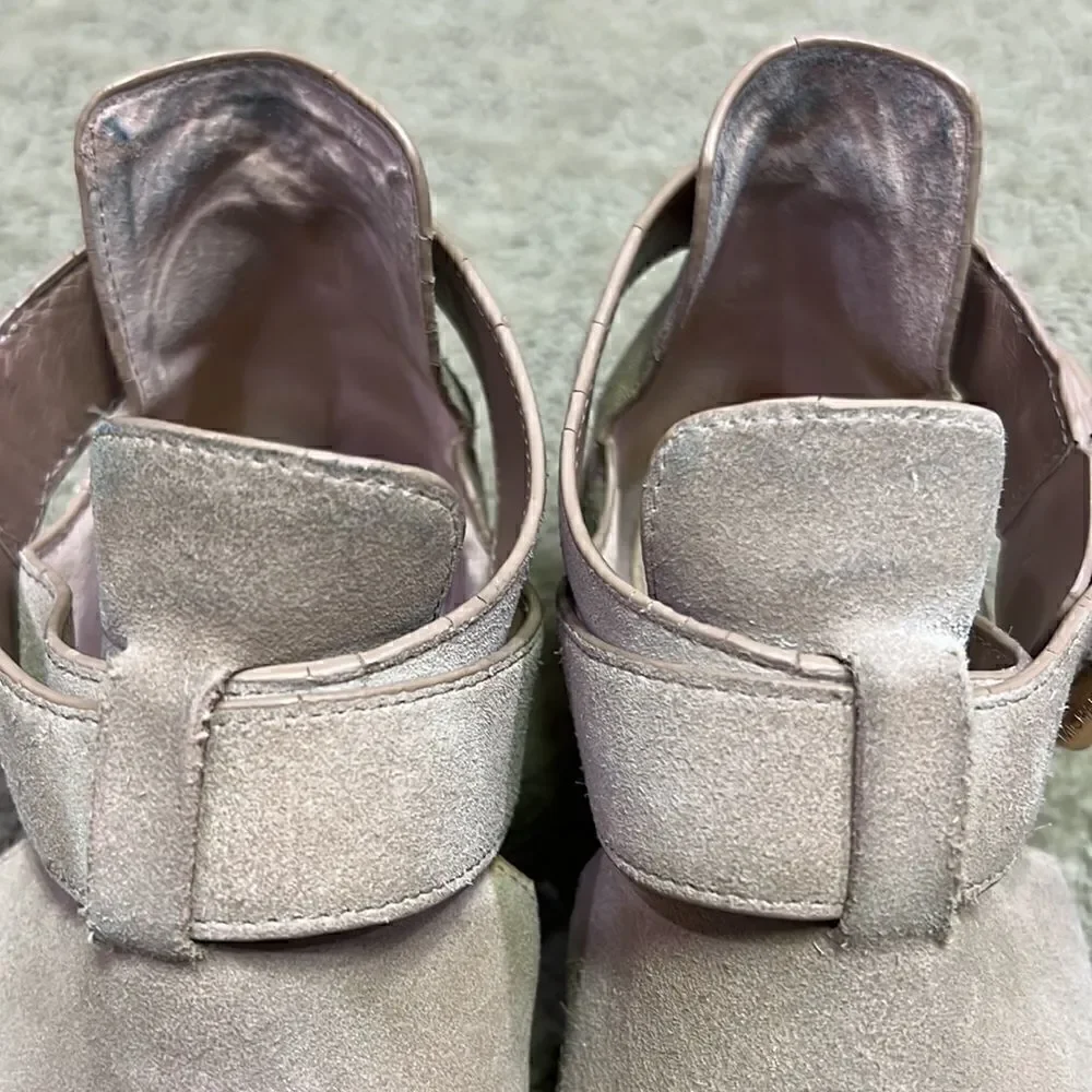 Michael Kors Women’s 6.5 Suede Nude Open Ankle Booties
